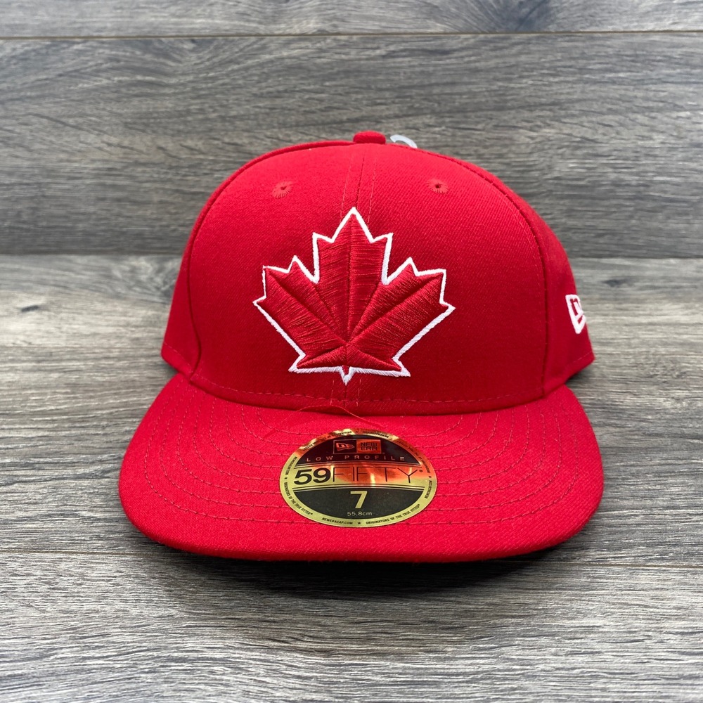 New Era 59FIFTY Low Profile Hat Unisex 7 Red Maple Leaf Canada MLB Authentic Cap